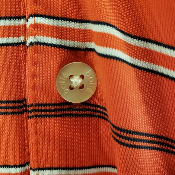 Bolle Golf Tech Pull Over Red, Blu & White Striped Polo Shirt Sz L. - Picture 6 of 10